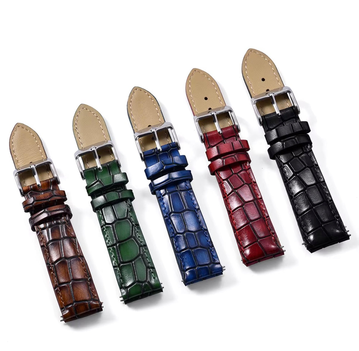 Mulligan crocodile leather quick-change watch strap