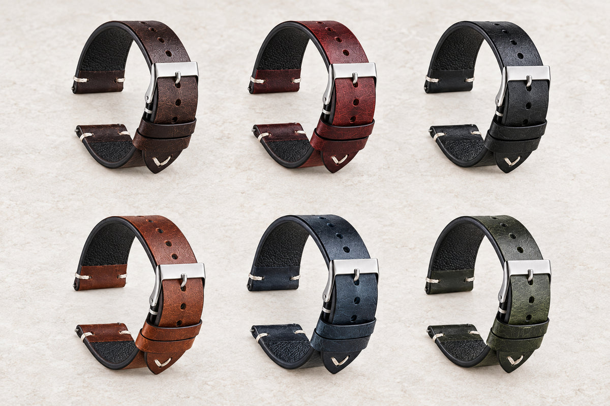 Mulligan vintage leather quick-change watch strap
