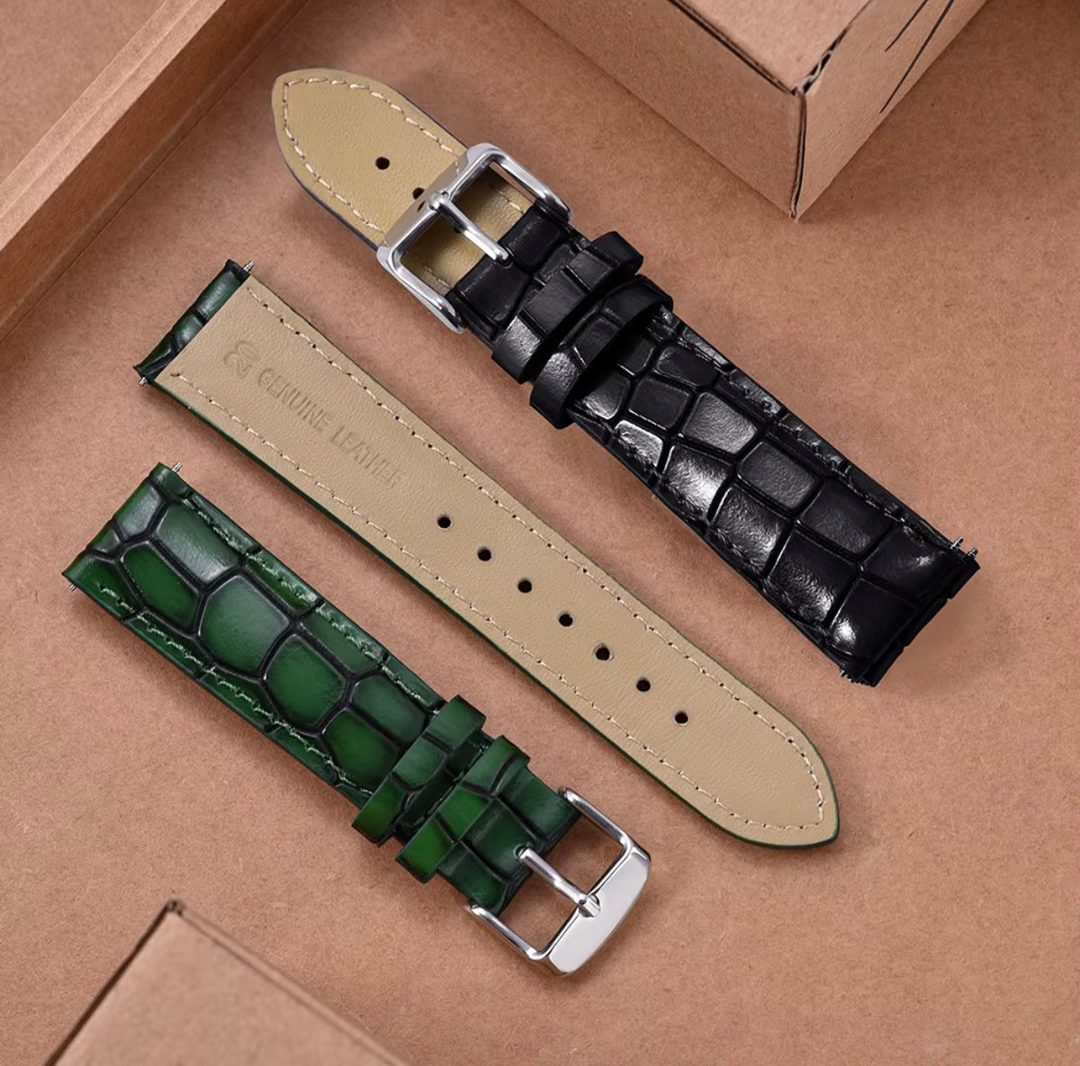 Mulligan crocodile leather quick-change watch strap