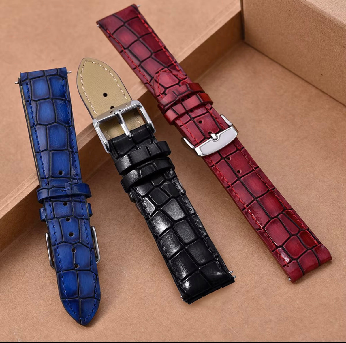Mulligan crocodile leather quick-change watch strap