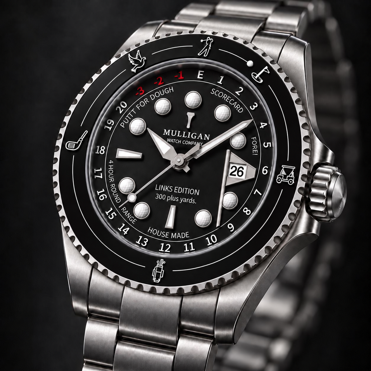 Links Edition Golf Scoring Watch in Blackout