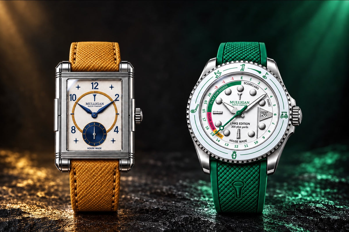 Clubhouse Edition Ivory Linen on mustard strap and Links Edition Whiteout on green strap1621243260e1af0c20-2